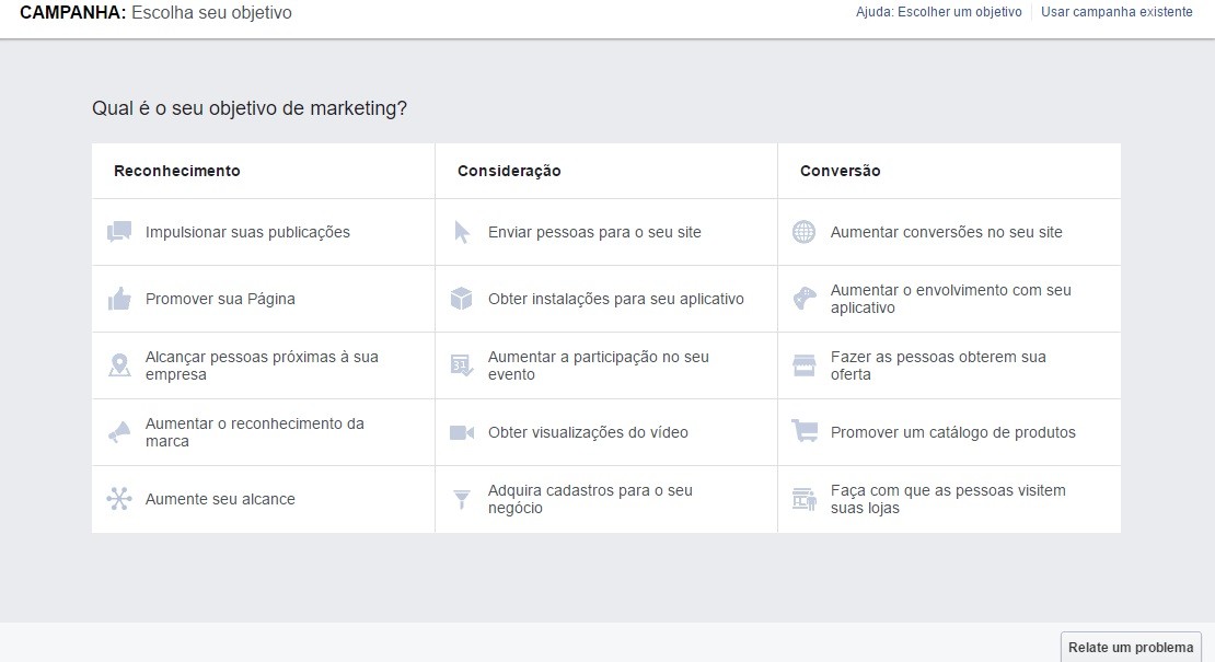 como anunciar no facebook objetivo