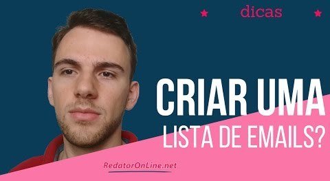 como criar uma lista de emails